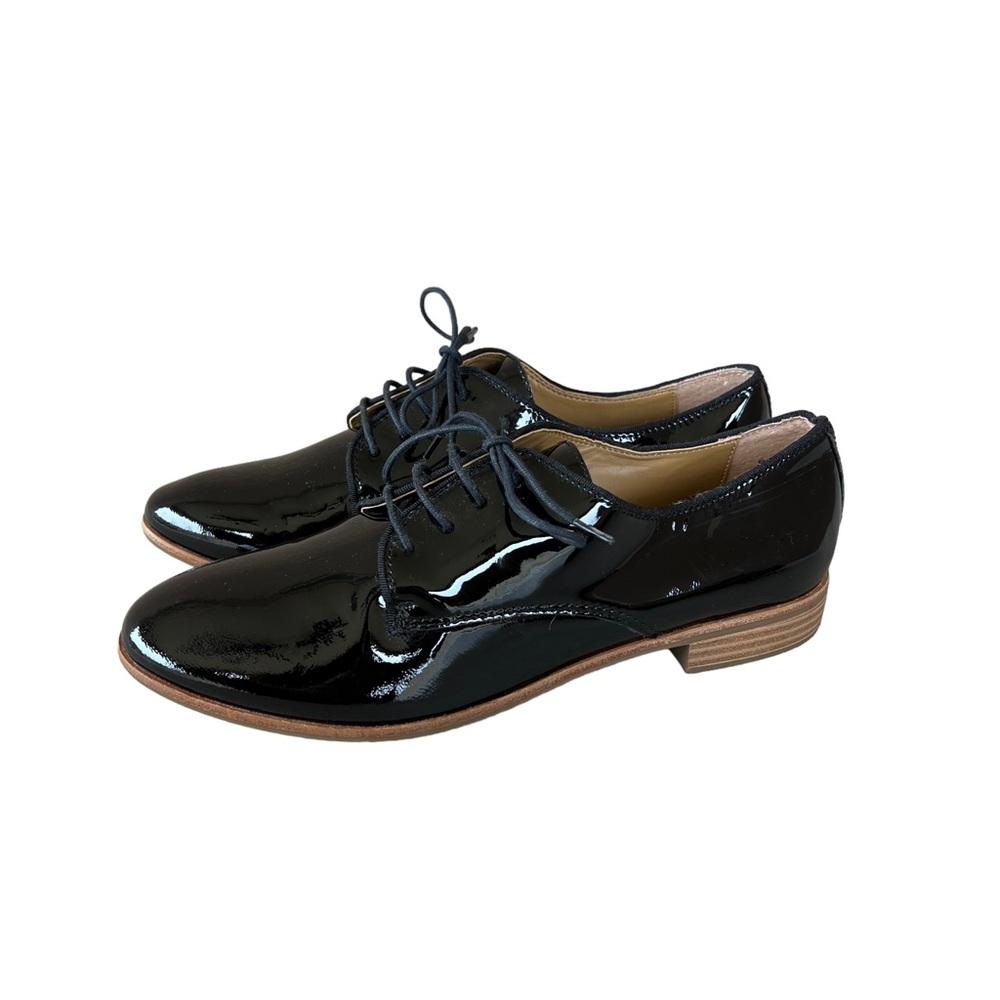 Bass & Co Black Patent Leather Lace Up Oxfords (size 8 M)